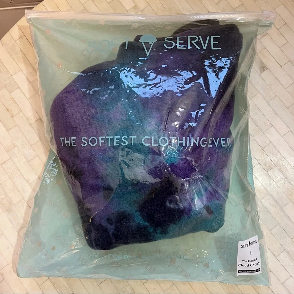 Soft Serve Cloud Cotton Unisex Tie-Dye Hoodie size Large - Picture 5 of 15